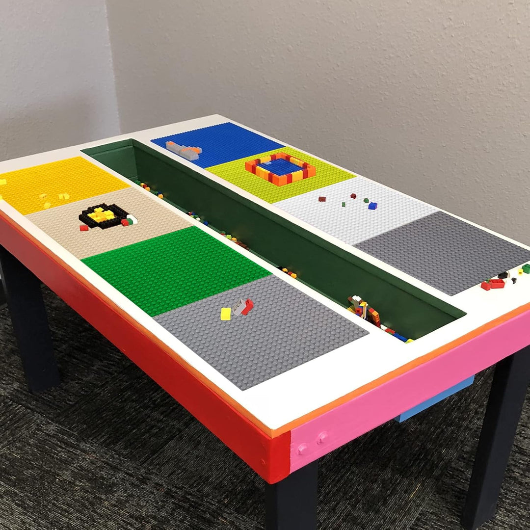6 Platten-Set Bauplatte Kompatibel mit Lego, 19.2 * 19.2cm, Grundplatte mit 24x24Noppen,Konstruktion