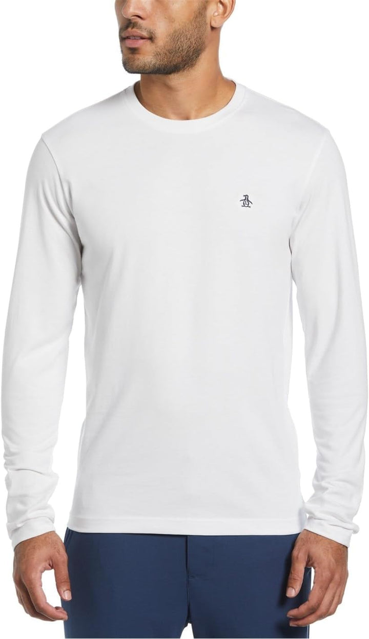 Original Penguin Herren Long Sleeved Small Embroidered Logo T-Shirt XXL Hellweiss, 118, XXL Hellwei&
