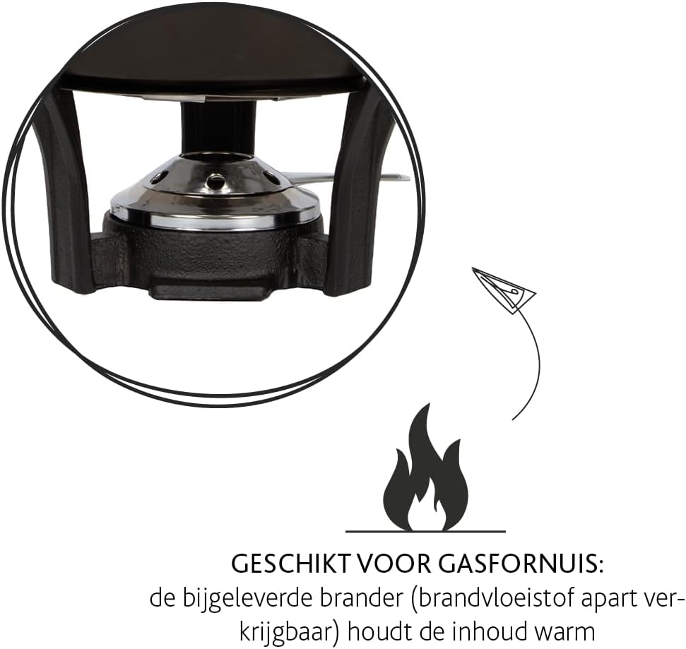 Boska Fondue-Set Nero/robuster Look / 1,3 L/Keramik/Gusseisen/Silber/Schwarz / 290 x 200 x 160 mm 30