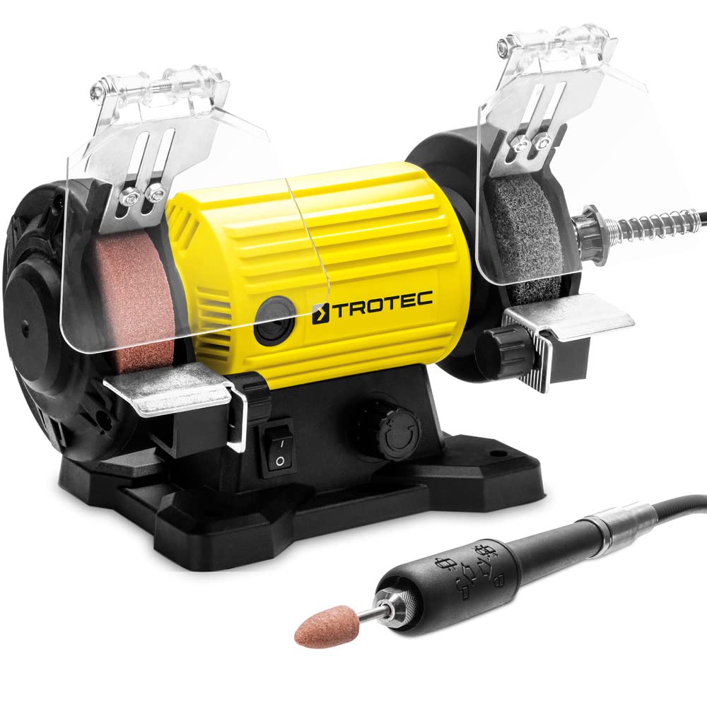 TROTEC PBGS 10-120 Doppelschleifer – 120 W, Schleif- & Polierscheibe Ø 75 mm, flexible Welle, 0–11.5
