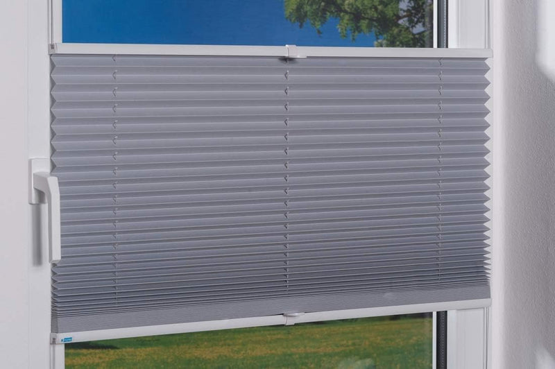 K-home Klemmfix-Plissee Palma Grau 70 x 210 cm +++Verdunklung+++ 70 x 210 cm Grau, 70 x 210 cm Grau
