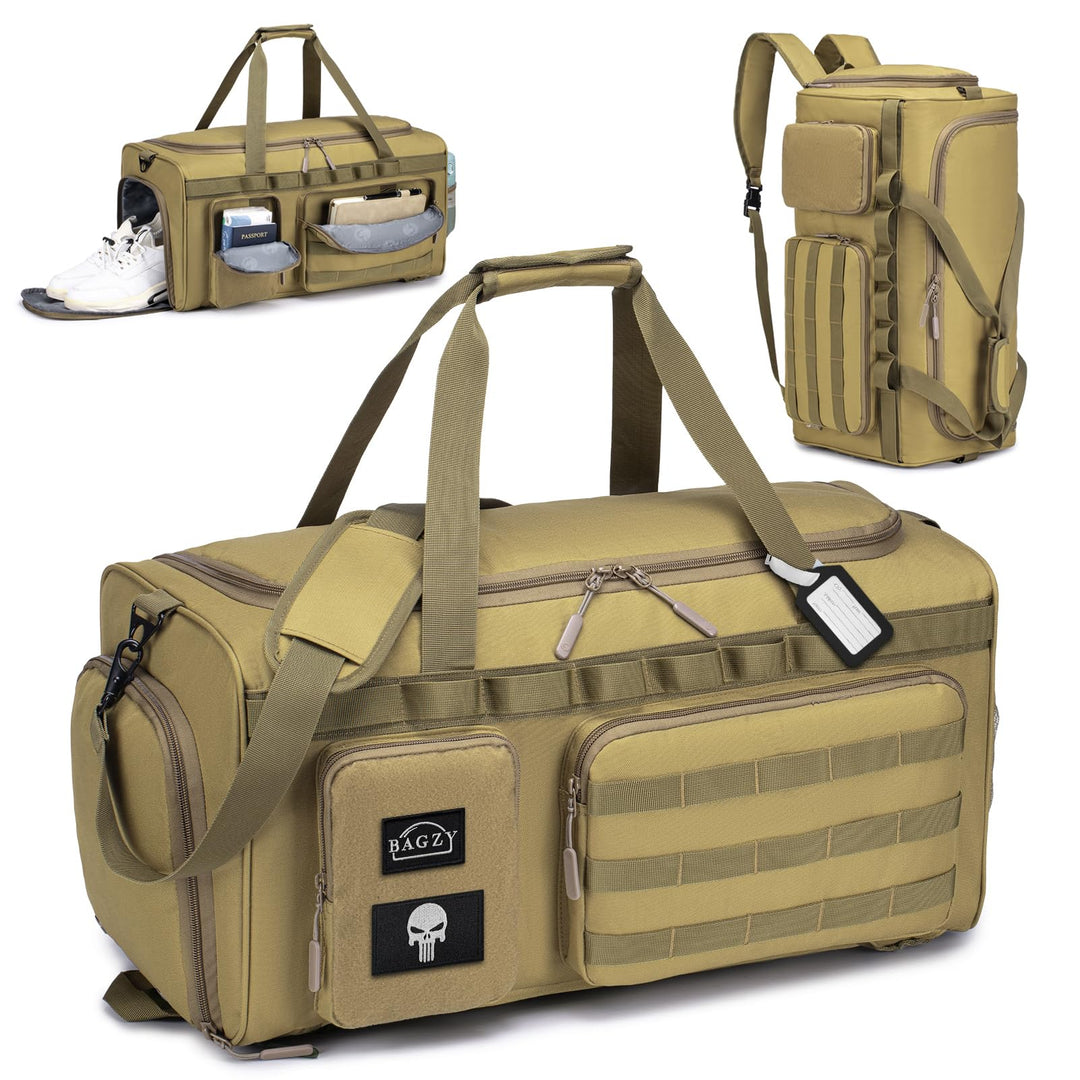 BAGZY Arbeitstasche Herren 55L Taktische Reisetasche Sporttasche mit Rucksackfunktion Einsatztasche