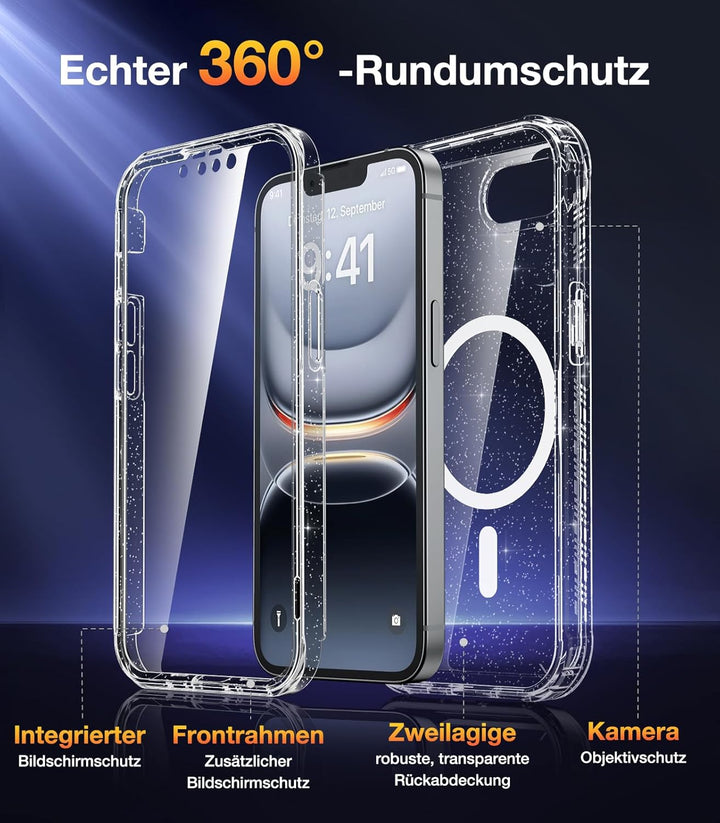 Diaclara für iPhone 17e Hülle & iPhone 16e Hülle mit MagSafe, Militärschutz 360 Grad Vollschutz mit