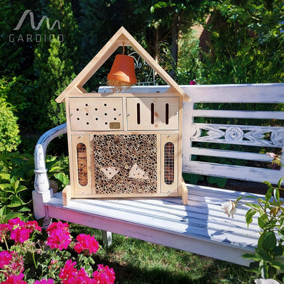 GARDIGO® Insektenhotel XXL - Insektenhaus für den Garten I Made in Germany I Regionales Holz I Nistk