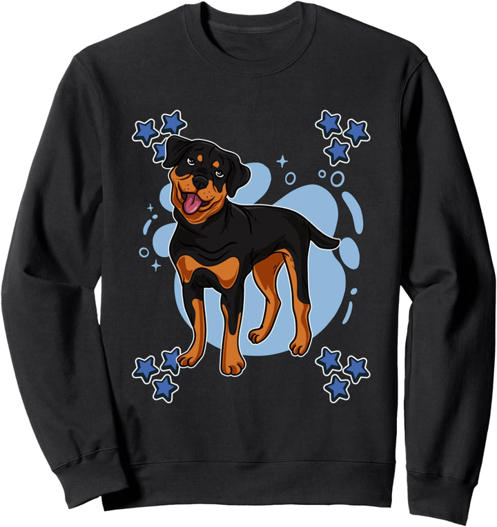 Herren Rottweiler Zeichnung Sterne Jungen Rottweiler Sweatshirt