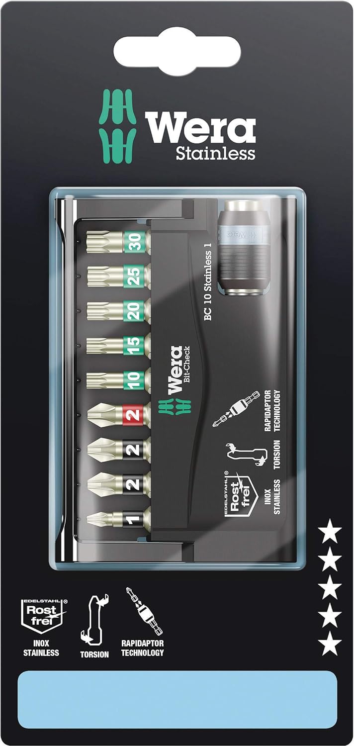 Wera Bit-Sortiment, Bit-Check 10 Stainless 1 SB, 10-teilig, Wera 05073630001