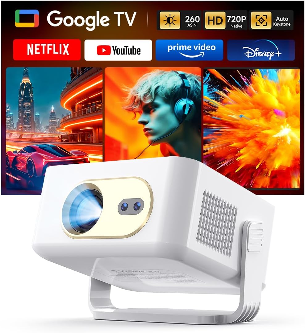 Magcubic Smart Beamer Projektor, Google TV/Netflix Official Kurzdistanz Projector Für Outdoor Heimki