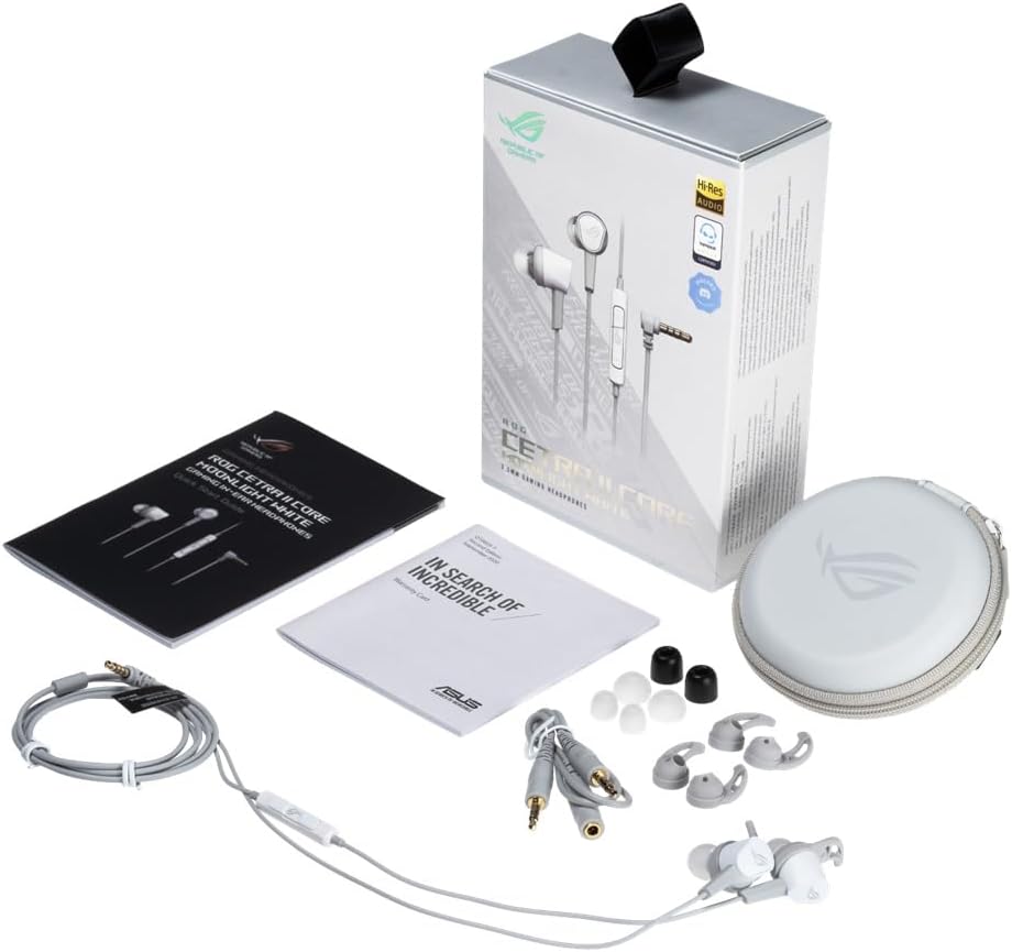 ASUS ROG Cetra II Core Moonlight In-Ear-Gaming-Kopfhörer (Treiber aus Flüssigsilikonkautschuk (LSR),