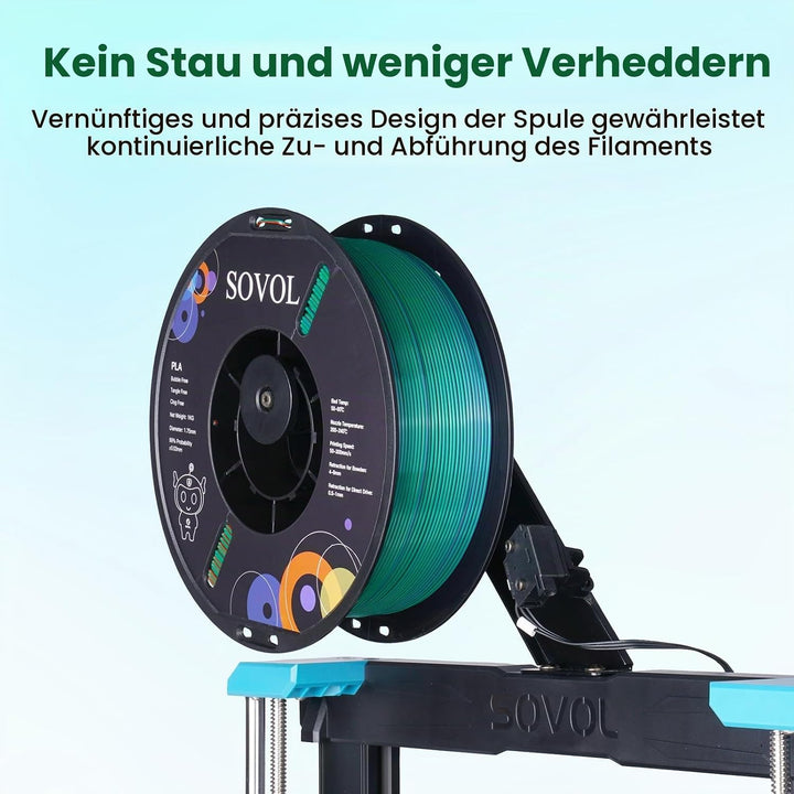 Sovol Tri Color Silk PLA Filament 1.75mm, 3D Drucker Silk Filament 1kg (2.2LBS), Seiden Bronze/Lila/