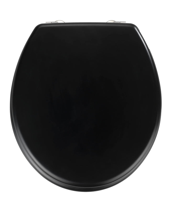 WENKO WC-Sitz Prima Schwarz Matt, hochwertiger Retro-Stil Toilettensitz, WC-Deckel inkl. Wandpuffer