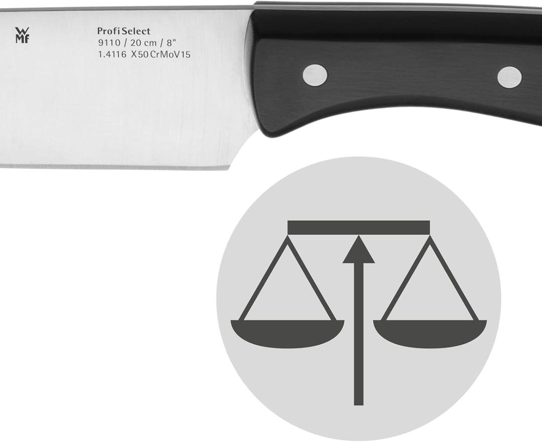 WMF Messerblock mit Messerset 7-teilig, Küchenmesser Set mit Messerhalter, 6 scharfe Messer, Holz-Bl