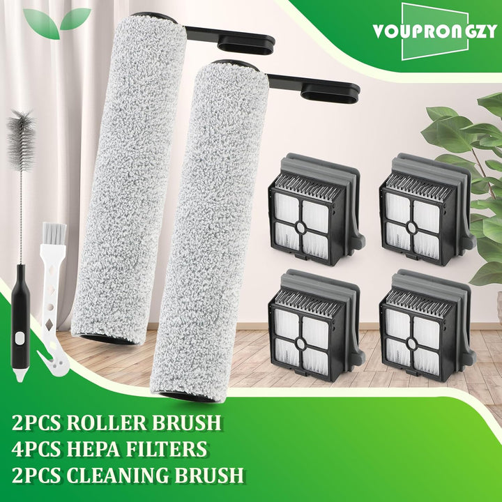 2 Bürstenrollen 4 Filter Ersatzteile für Tineco Floor One S7 Pro/One S6 Bürstenrollen/HEPA Filter Na