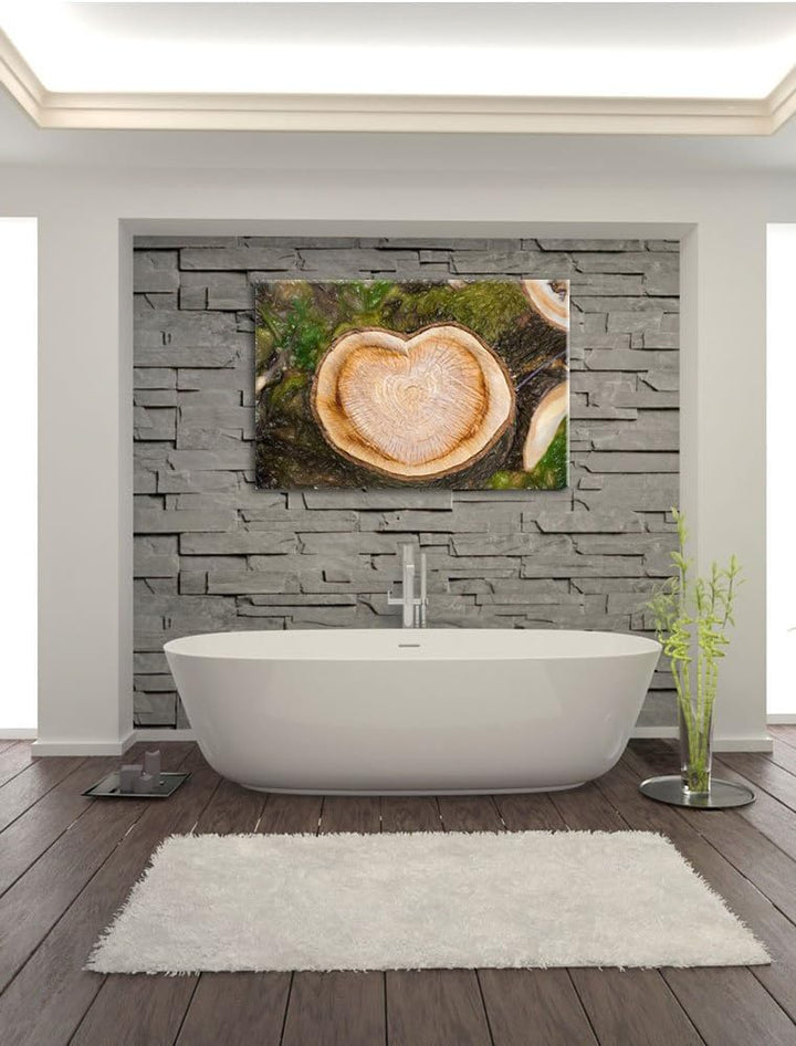 Pixxprint Jahresringe am Baumstamm als Leinwandbild/Grösse: 100x70 / Wandbild/Kunstdruck/fertig besp