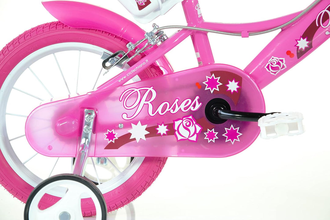 SCH Girls Bicycle Roses Children's Bicycle 14" (4-6 years) Pinke, 14" (4-6 years) Pinke