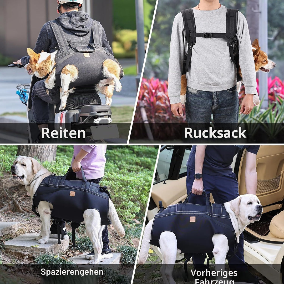 Grosse Hundetragetasche, Hunderucksack, Haustierbeinstütze, Hundegeschirr, Tragetasche für ältere Hu
