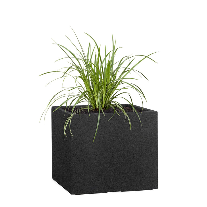 Pflanzwerk® Pflanzkübel Cube Granit Anthrazit 30x34x34cm *Frostbeständiger Blumenkübel* *UV-Schutz*