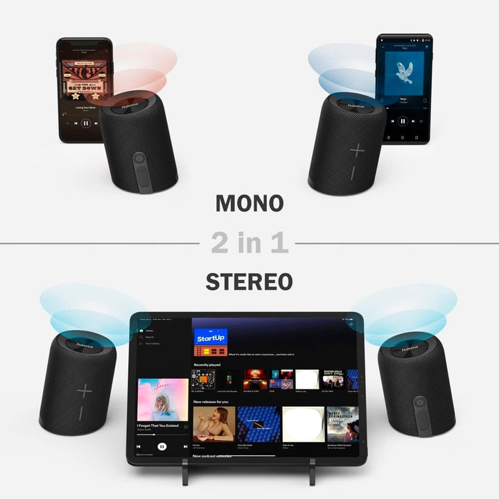 Hama 2in1 Bluetooth-Lautsprecher-Set Twin 3.0 wasserdicht 30W (teilbares Speaker-Set kabellos, 2 tra