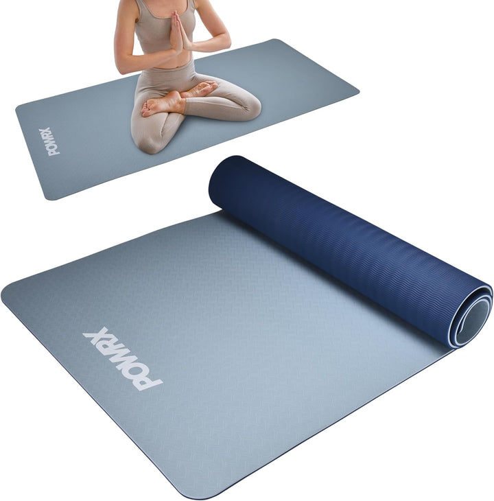 POWRX Gymnastikmatte - Trainingsmatte für Yoga, Gymnastik und Pilates Zu Hause - rutschfeste, Phthal