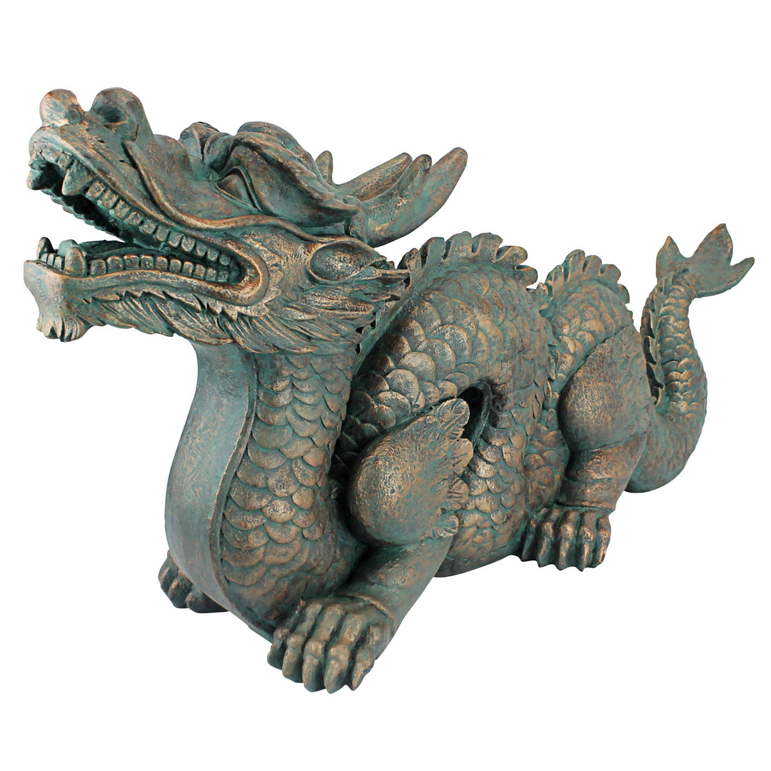Design Toscano AL25253 Wandskulptur Asiatischer Drache der Grossen Mauer: Gross, Harz, grün, 23 x 75