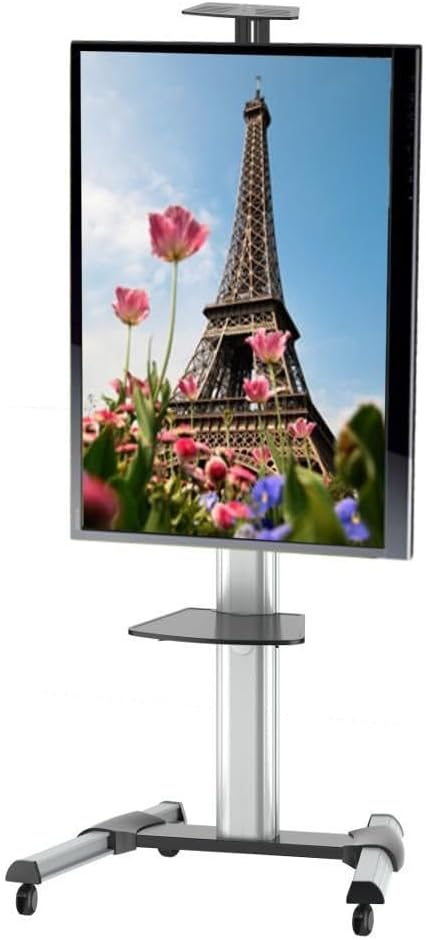 Techly Tv Cart Economy for 37-70 Black 37"-70" 2 mensole Silber, 37"-70" 2 mensole Silber