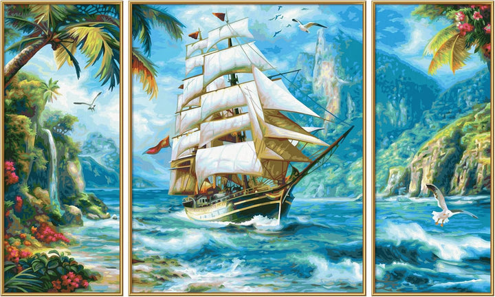 Schipper 609260927 Malen nach Zahlen – Segelschiff in der Südsee - Bilder malen für Erwachsene, inkl