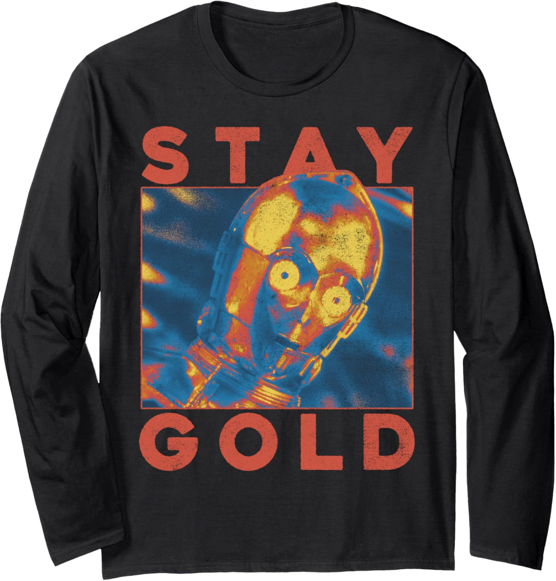 Star Wars C-3PO Stay Gold Portrait Langarmshirt