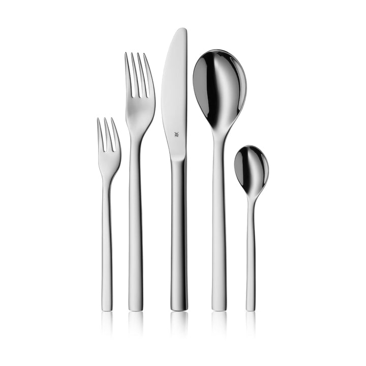 WMF Atria Besteck Set 12 Personen, Essbesteck 60 teilig, Monobloc-Messer, Cromargan Edelstahl polier