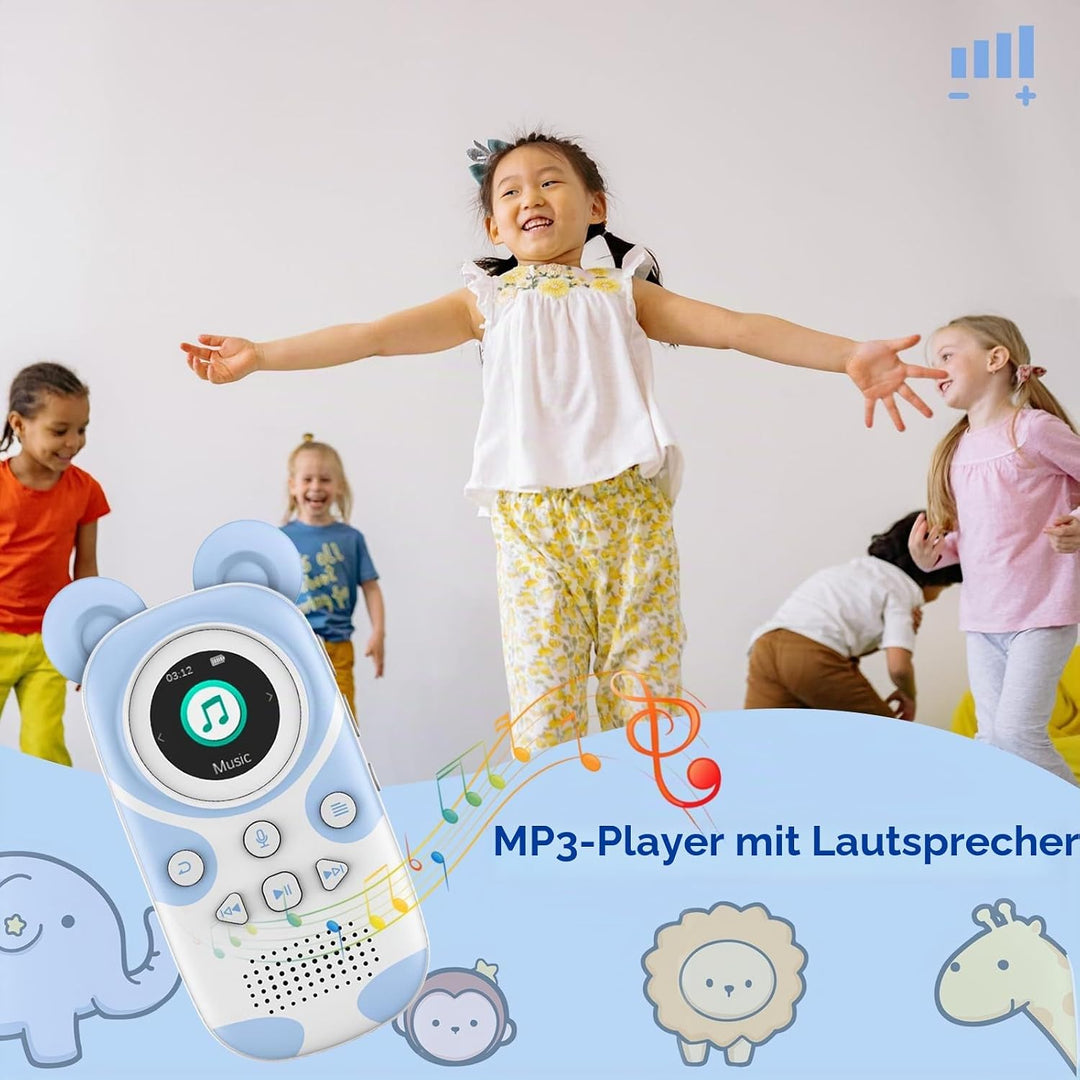 RUIZU 64GB MP3 Player Kinder Bluetooth 5.3 mit kopfhörer Lautsprecher Unterstützt UKW-Radio, Wecker,