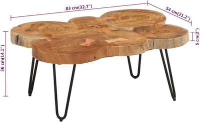 Tidyard Couchtisch Baumscheiben Beistelltisch Wohnzimmertisch Massivholz Akazie 36 cm 6 Stämme 36 cm