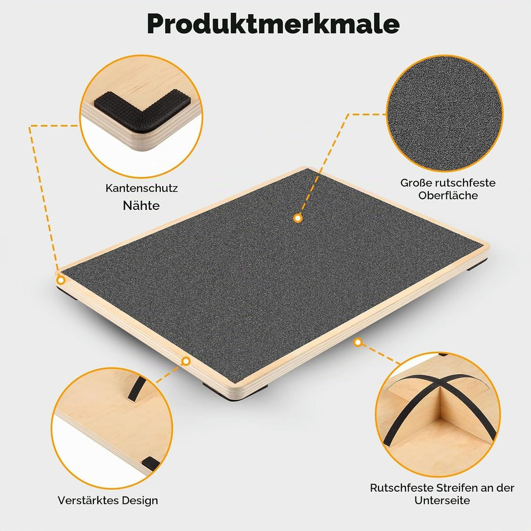 Balance Board aus Holz, 360° Balancebrett, 150kg belastbar, Stabil und Stark Professional Wobble Boa