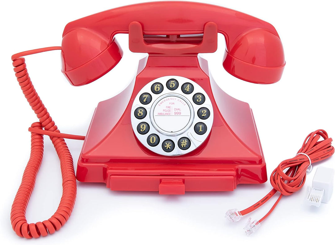 GPO 1929 S Classic Carrington Retro Drucktasten-Telefon 20er Jahre Design mit ausziehbarer Schublade