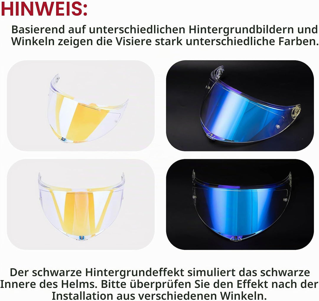 PSLER Helmvisier für K6 K6s - Helmgesichtsschutz Getöntes Visier Motorradhelm Zubehör Ersatz für K6