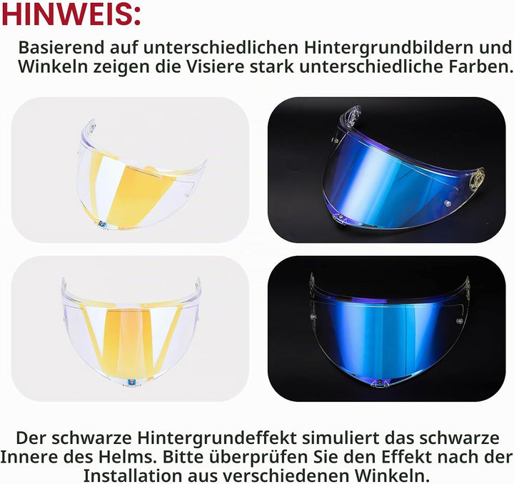 PSLER Helmvisier für K6 K6s - Helmgesichtsschutz Getöntes Visier Motorradhelm Zubehör Ersatz für K6