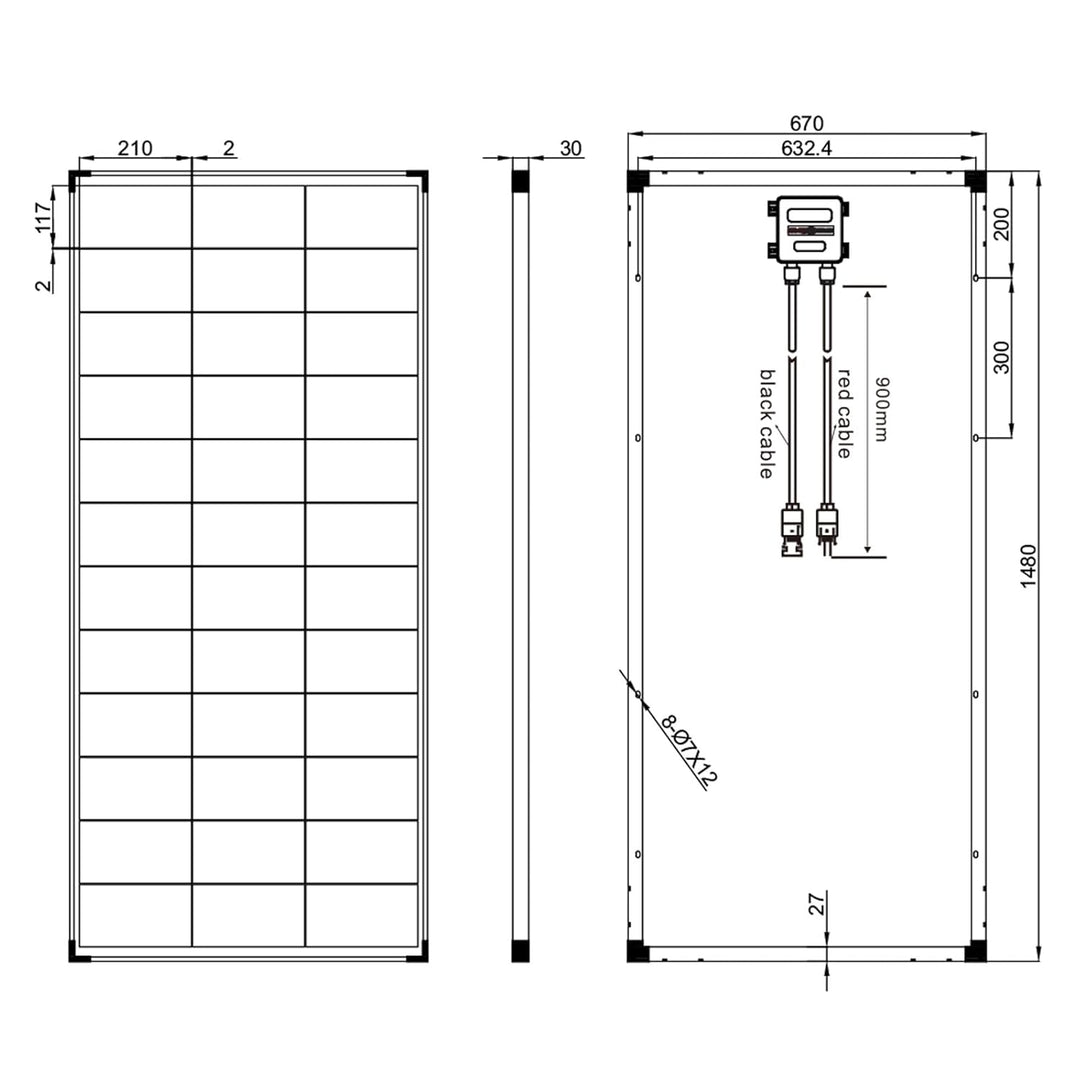 enjoy solar® 200W 12V Monokristallines Solarmodul, PERC 9BB - Solarpanel ideal für Wohnmobil, Balkon