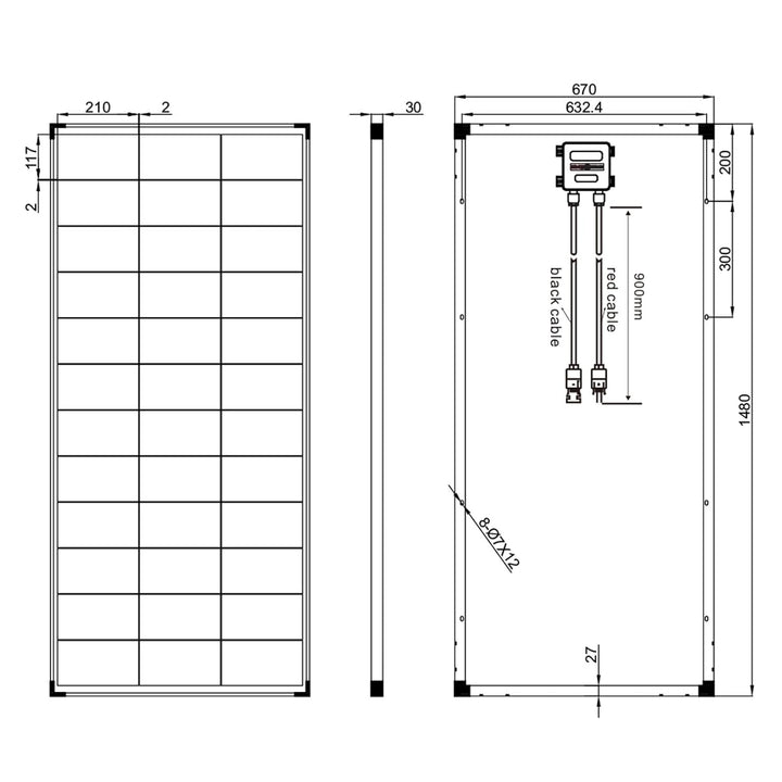 enjoy solar® 200W 12V Monokristallines Solarmodul, PERC 9BB - Solarpanel ideal für Wohnmobil, Balkon