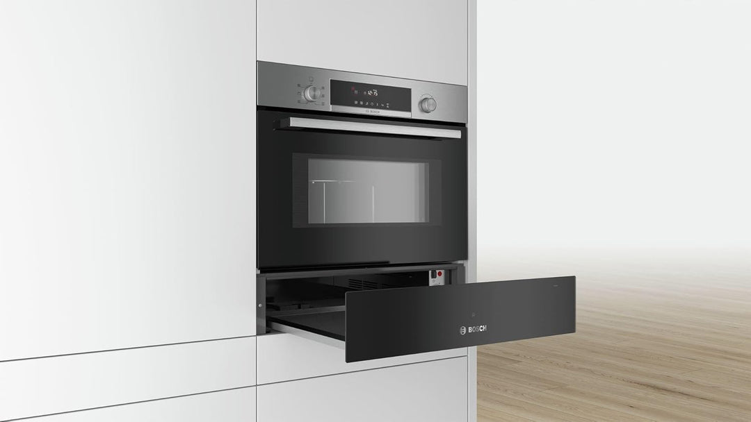 Bosch BIC510NB0 Serie 6 Wärmeschublade, 14 x 60 cm, 23 L, max. 64 Espresso-Tassen / 14 Teller, stufe