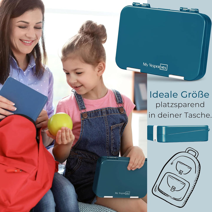 My Vesperbox® Brotdose für Kinder mit Fächern [LEN] - Lunchbox mit Trennfächern - Bento Box - Jausen