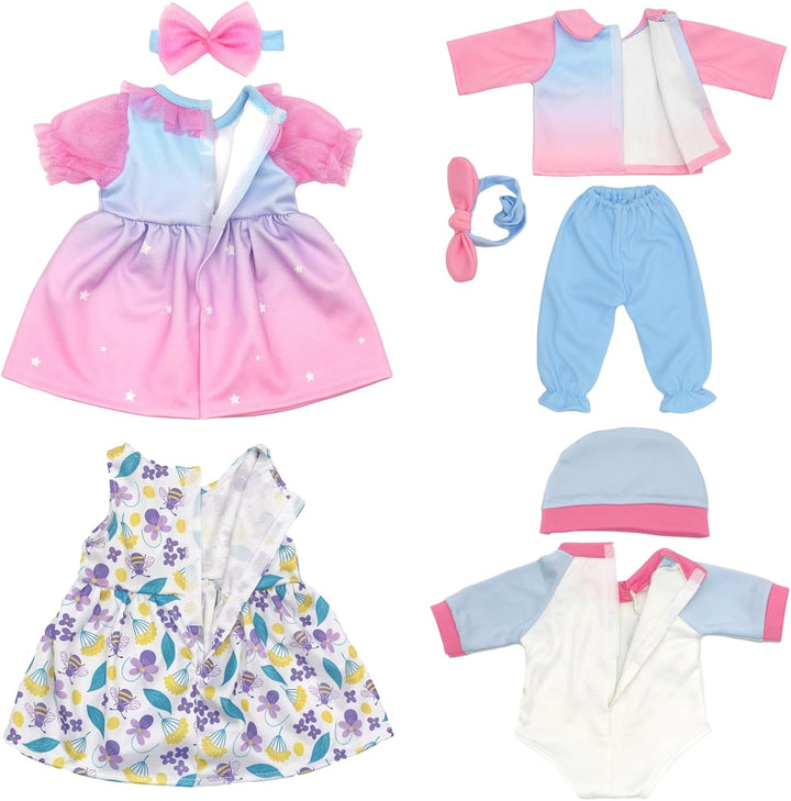 Puppenkleidung für 36-43 cm Baby Puppen, 4-Packungen (Keine Puppe)