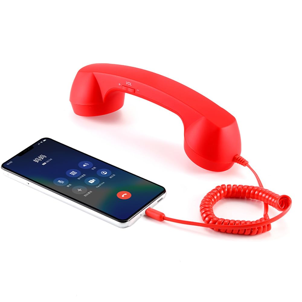 Retro Telefon Hörer Empfänger Kopfhörer für Handy mit Komfortabler Anruf, USB-C Port, mit Antwort-Ta