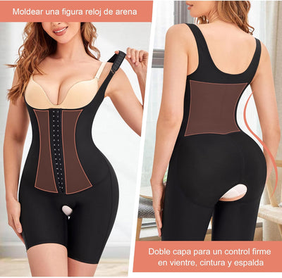 CHUMIAN Body Shapewear Damen Bauchweg Bodysuit Miederbody Stark Formend Taillenformer Fajas Colombia