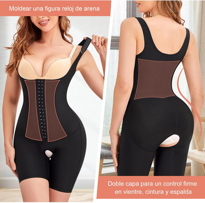 CHUMIAN Body Shapewear Damen Bauchweg Bodysuit Miederbody Stark Formend Taillenformer Fajas Colombia