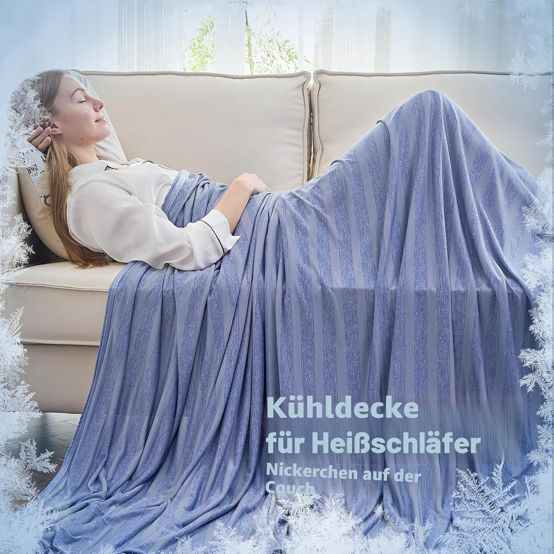 EMME Kühldecke Kühlende Decke,Arc-Chill Q-Max>0,5, 2 in 1 Doppelseitige Dünne Sommerdecke, Leicht At