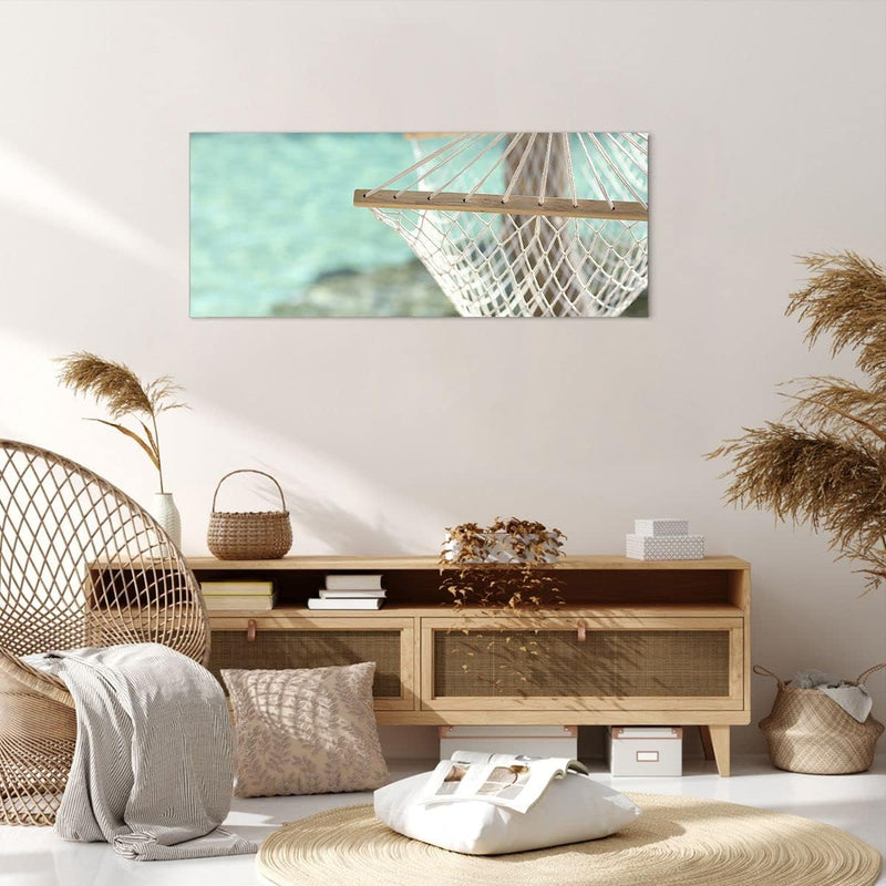 Wandbilder Dekoration Wohnzimmer Reise hängematte tropisch strand Panorama Bilder auf Leinwand 120x5