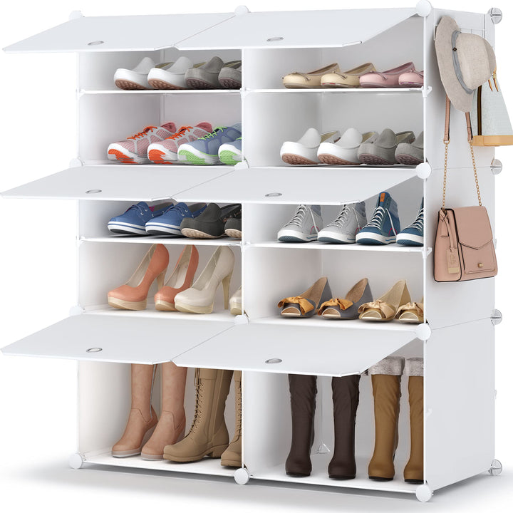 HOMIDEC Schuhregal, 5-stufiger Schuhschrank Kunststoff-Schuhregale Organizer für Schrank Flur Schlaf