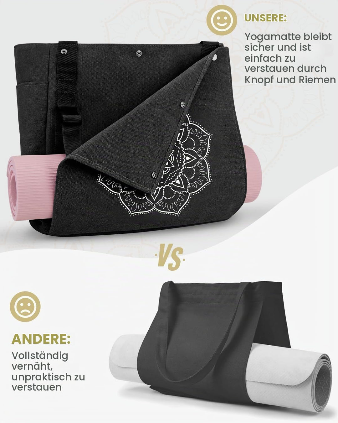Gonex Yogatasche, Yogamatte Tasche mit Mehreren Taschen für Damen und Herren, Canvas wasserdichte To