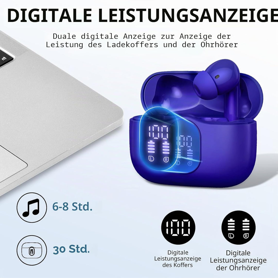 Btootos Bluetooth Kopfhörer, Kopfhörer Kabellos Bluetooth 5.4 Sport In Ear Kopfhörer mit 4 Mikrofon,