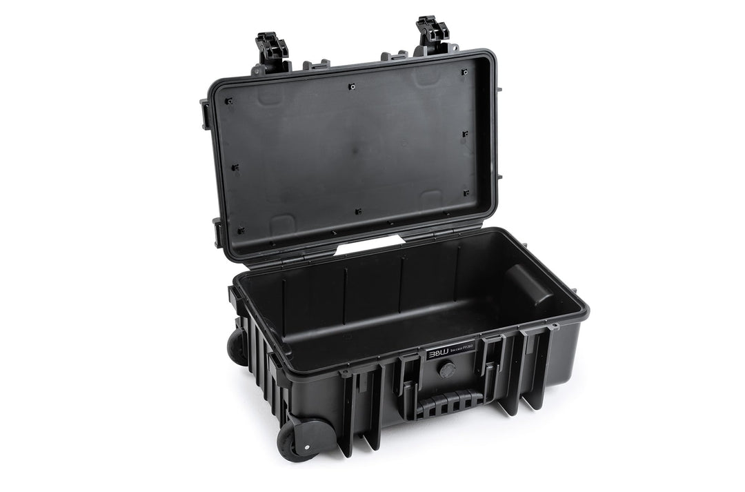 B&W Transportkoffer Outdoor - Typ 6600 Schwarz - Koffer mit Rollen, ideal auf Tour, wasserdicht nach