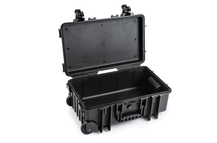B&W Transportkoffer Outdoor - Typ 6600 Schwarz - Koffer mit Rollen, ideal auf Tour, wasserdicht nach