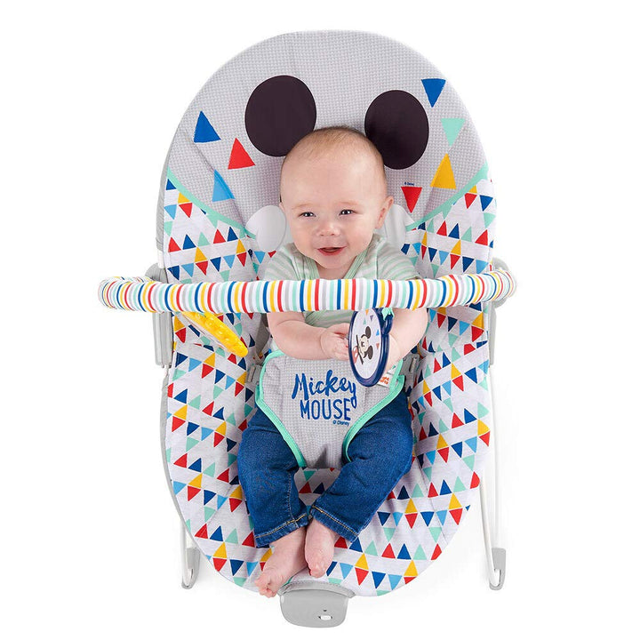 Bright Starts - Disney Baby, Mickey Mouse Happy Triangles, Babywippe mit Beruhigenden Vibrationen, 2