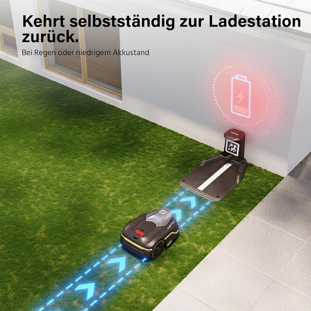 SUNTEK SRM2050 Mähroboter ohne Begrenzungskabel, KI Pure Vision Rasenmäher Roboter für 500 m², 35% S